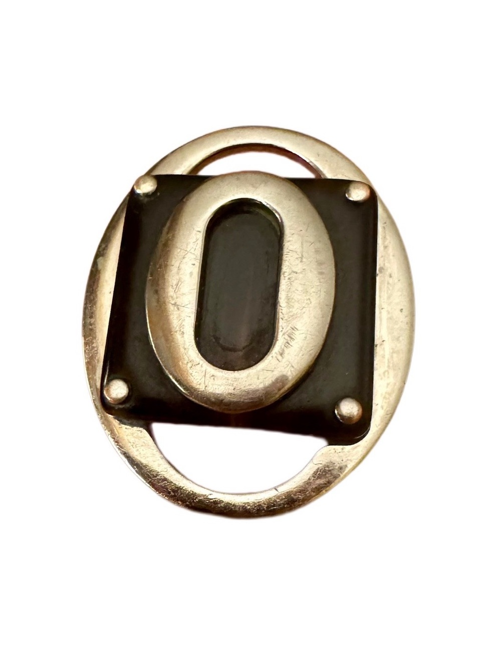 Coach Silver O and Tortoise Shell Resin Ring